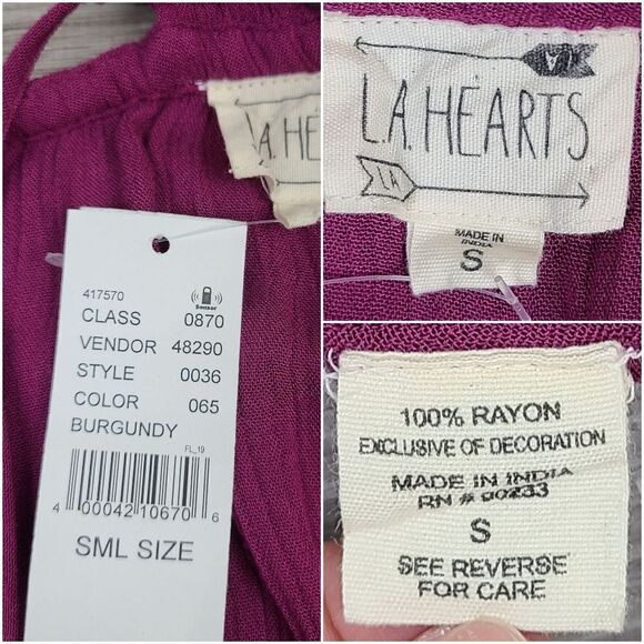 Burgundy Geometric Aztec Print Embroidered Keyhole Back Romper Small - Picture 12 of 16